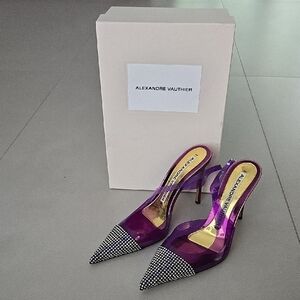 Alexandre Vauthier Amber Ghost Slingback Pumps In Violet Purple Size 40